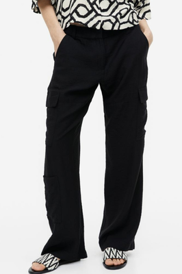 Жіночі штани карго Н&М (56040) S Чорні 56040 фото