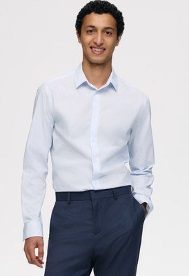 Чоловіча сорочка Slim Fit H&M (58530) S Блакитна  58530 фото