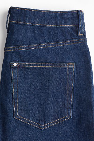 Женские широкие укороченные джинсы Wide regular fit H&M (58474) W36 Темно-синие 58474_ фото