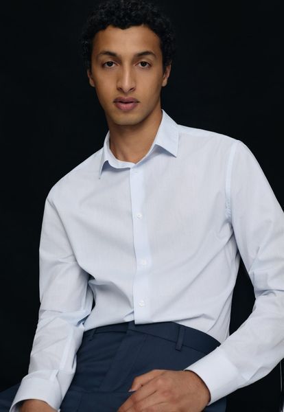 Чоловіча сорочка Slim Fit H&M (58530) S Блакитна  58530 фото