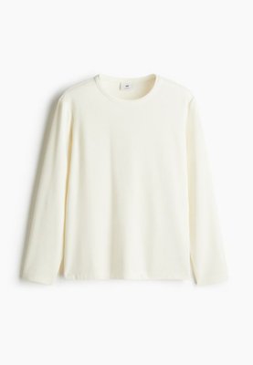 Мужской трикотажный лонгслив Regular Fit H&M (57573) M Молочный 57573 фото