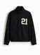 Мужской свитшот с принтом Loose Fit H&M (58580) M Черный 58580_ фото 1