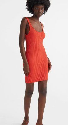 Жіноча приталена трикотажна сукня Н&М (57456) XL Червона 57456_xl фото