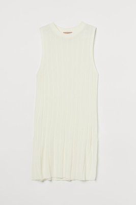 Женское платье в рубчик H&M (10030) S Белое 10030 фото