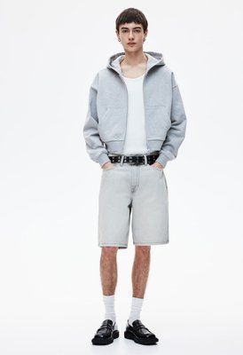 Чоловічі джинсові шорти Relaxed Fit H&M (58439) W31 Світло-сірі 58439 фото