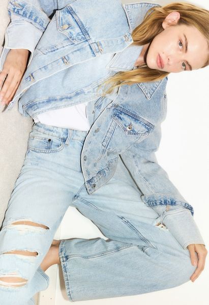 Женские джинсы Wide Regular H&M (58076) W36 Голубые 58076_ фото