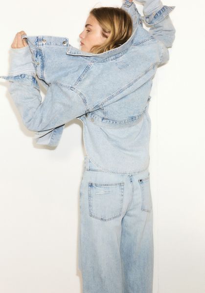 Женские джинсы Wide Regular H&M (58076) W36 Голубые 58076_ фото