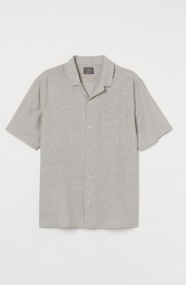 Чоловіча лляна сорочка Regular fit H&M (57002) L Бежева 57002 фото