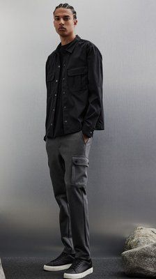 Чоловічі штани карго Slim Fit H&M (58142) S Темно-сірі 58142 фото