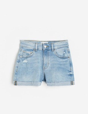 Женские шорты джинсовые Slim Regular H&M (55848) W38 Голубые 55848 фото