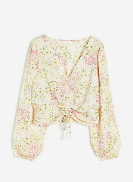 Женская блуза с рукавом-балончики H&M (55627) XS Бежева 55627 фото