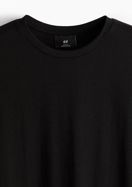 Чоловіча бавовняна футболка Slim fit H&M (58066) XL Чорна 58066_xl фото