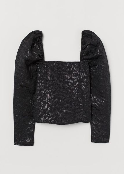 Жіноча приталена блузка Н&М (56701) XS Чорна 56701 фото