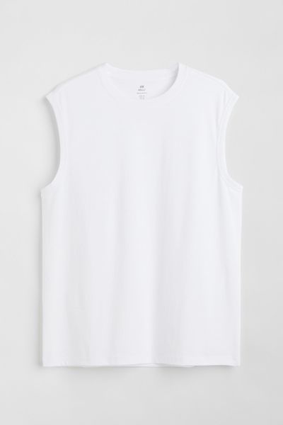 Чоловіча футболка без рукавів CoolMax H&M (58440) S Біла 58440 фото