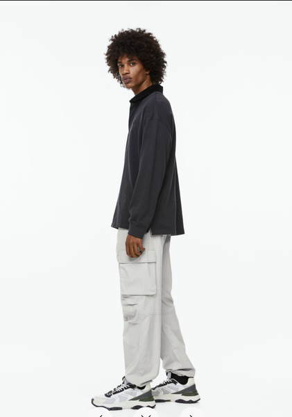 Чоловічі штани карго Relaxed Fit Н&М (55661) S Сірі 55661 фото