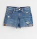 Женские шорты джинсовые Regular waist H&M (55847) W40 Синие 55847 фото 1