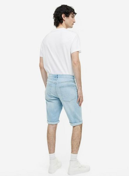 Мужские джинсовые шорты Slim fit H&M (55983) W36 Голубые 55983 фото