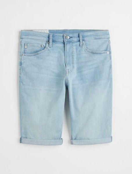 Мужские джинсовые шорты Slim fit H&M (55983) W36 Голубые 55983 фото