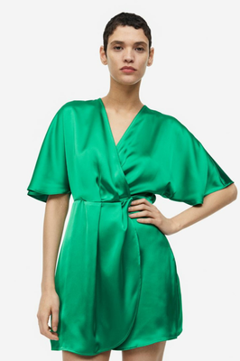 Жіноча атласна сукня Н&М (55858) S Зелена 55858 фото