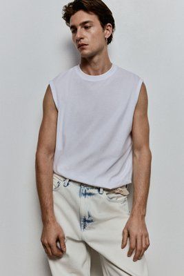 Чоловіча футболка без рукавів CoolMax H&M (58440) L Біла 58440_l фото