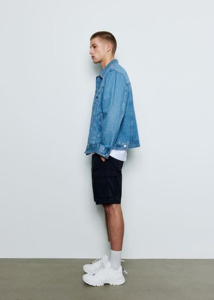 Чоловічі нейлонові шорти карго Regular Fit H&M (57913) L Темно-сині 57213_l фото