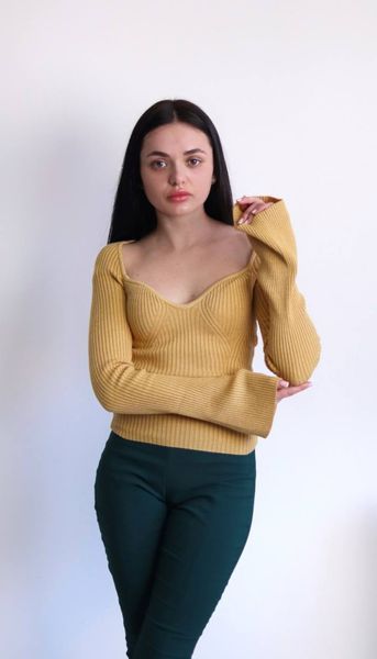 Жіночий топ з розширеними рукавами H&M (55728) XS Жовтий 55728 фото