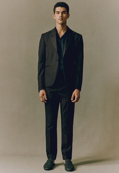 Чоловічі класичні брюки  Skinny Fit Н&М (57814) S Чорні 57815 фото