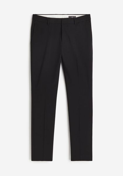 Чоловічі класичні брюки  Skinny Fit Н&М (57814) S Чорні 57815 фото