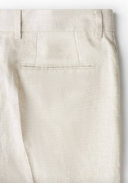 Чоловічі  лляні штани Slim fit Н&М (58228) L Світло-бежеві 58228_54 фото