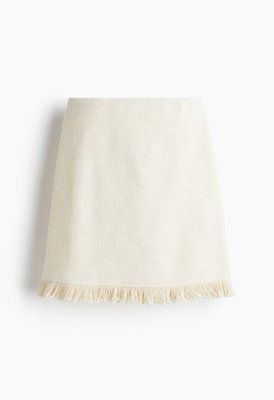 Жіноча трикотажна спідниця з букле Н&М (58376) XS Молочна 58376 фото