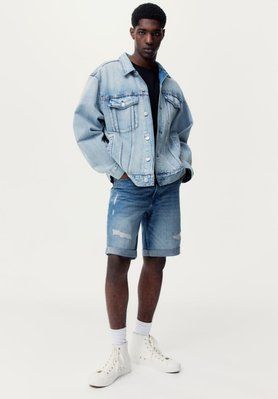 Чоловічі джинсові шорти Regular Fit H&M (57121) W38 Сині 57121_38 фото