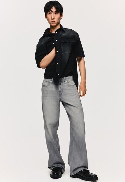 Чоловічі прямі легкі джинси Straight Loose H&M (58410) W32 L32 Сірі  58410 фото