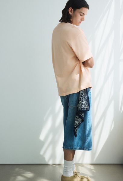 Чоловіча футболка з принтом Loose Fit Н&М (58394) S Рожева 58394 фото