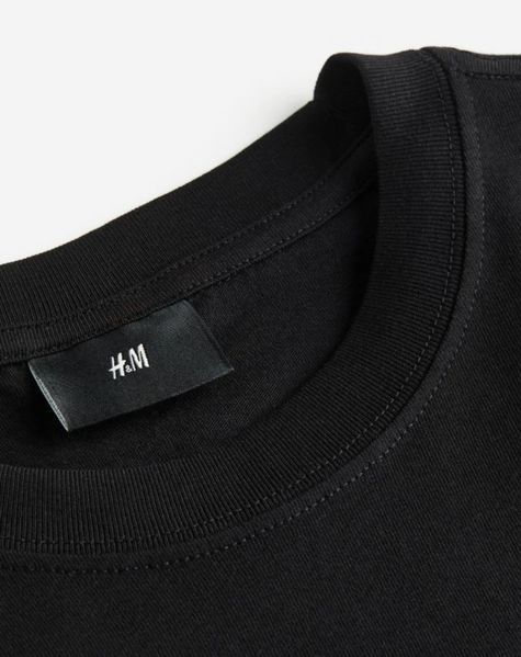 Мужская футболка Regular Fit H&M (57636) М Черная 57636 м фото