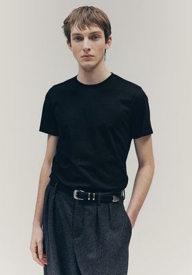 Чоловіча бавовняна футболка Slim fit H&M (58066) XL Чорна 58066_xl фото