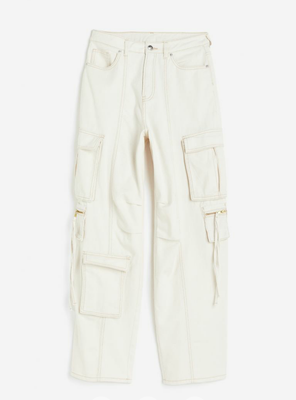 Жіночі штани карго H&M (56223) 36 Білі 56223_ фото