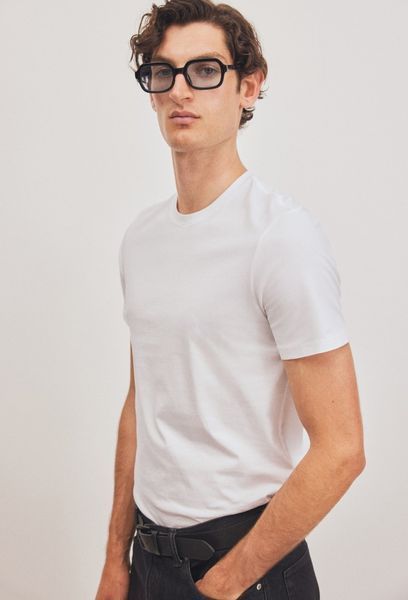 Чоловіча футболка Slim fit H&M (58396) ХХL Біла 58396_xxl фото