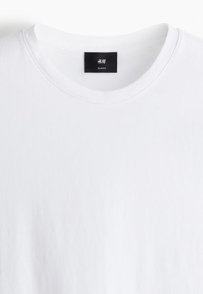 Чоловіча футболка Slim fit H&M (58396) ХХL Біла 58396_xxl фото