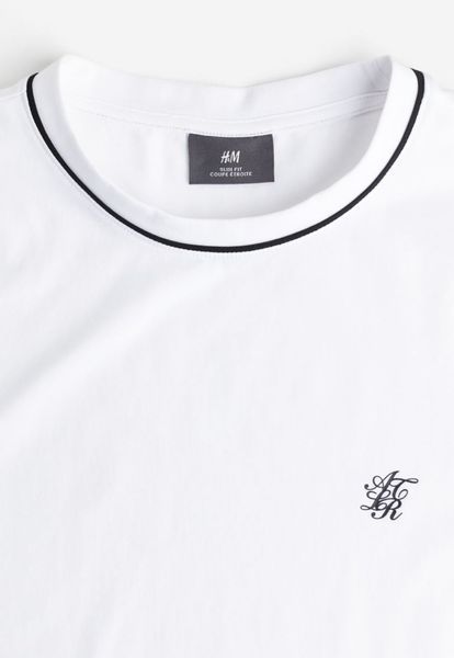 Чоловіча футболка Slim fit H&M (57025) XXL Біла 57025_xxl фото