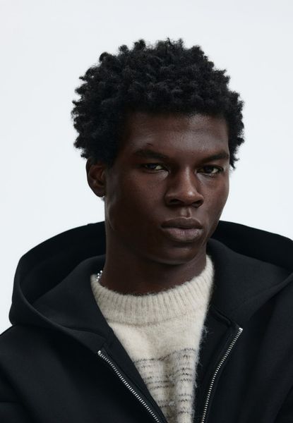 Мужское худи на молнии свободного кроя H&M (58576) S Черное 58756 фото