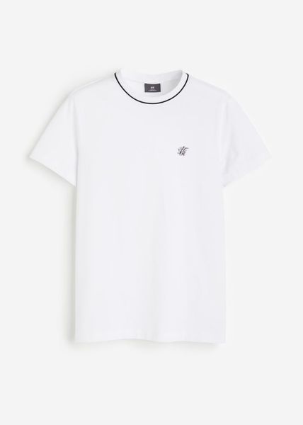 Чоловіча футболка Slim fit H&M (57025) XXL Біла 57025_xxl фото