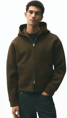 Чоловіче худі на блискавці вільного крою H&M (58571) S Хакі 58571 фото