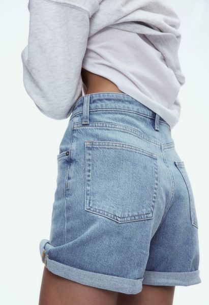 Женские ультравысокие джинсовые шорты Mom H&M (56979) W34 Голубые 56979 фото