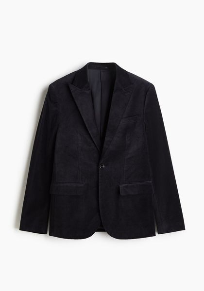 Чоловічий оксамитовий піджак Slim Fit (58182) S Темно-синій 58182 фото