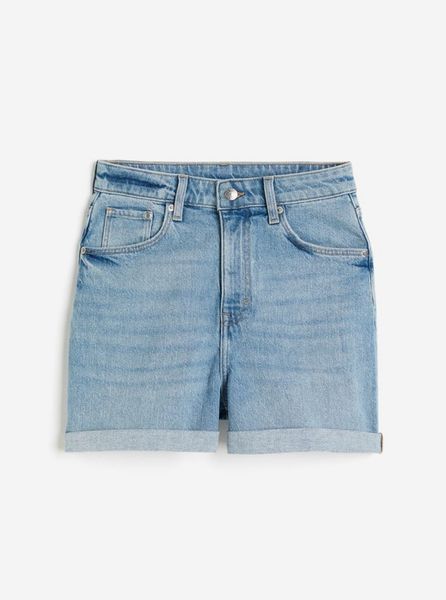 Женские ультравысокие джинсовые шорты Mom H&M (56979) W34 Голубые 56979 фото