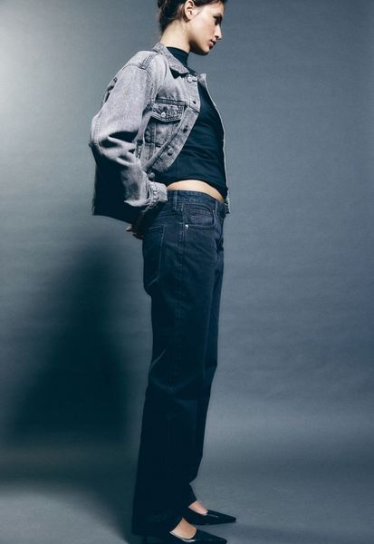 Жіночі прямі високі джинси Slim H&M (57179) W34 Чорні 57179 фото